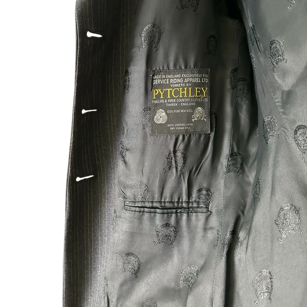 Pytchley Women’s Gray White & Blue Wool English Hunt Show Coat - Picture 7 of 8